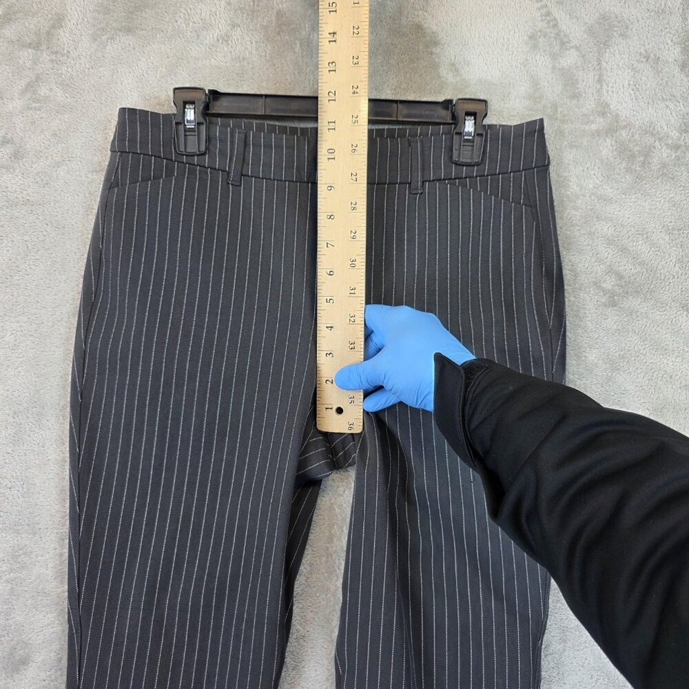 Old Navy Pants Womens Size 10 Gray Pinstripe High Rise Pixie Skinny Ankle Dress - Picture 3 of 12